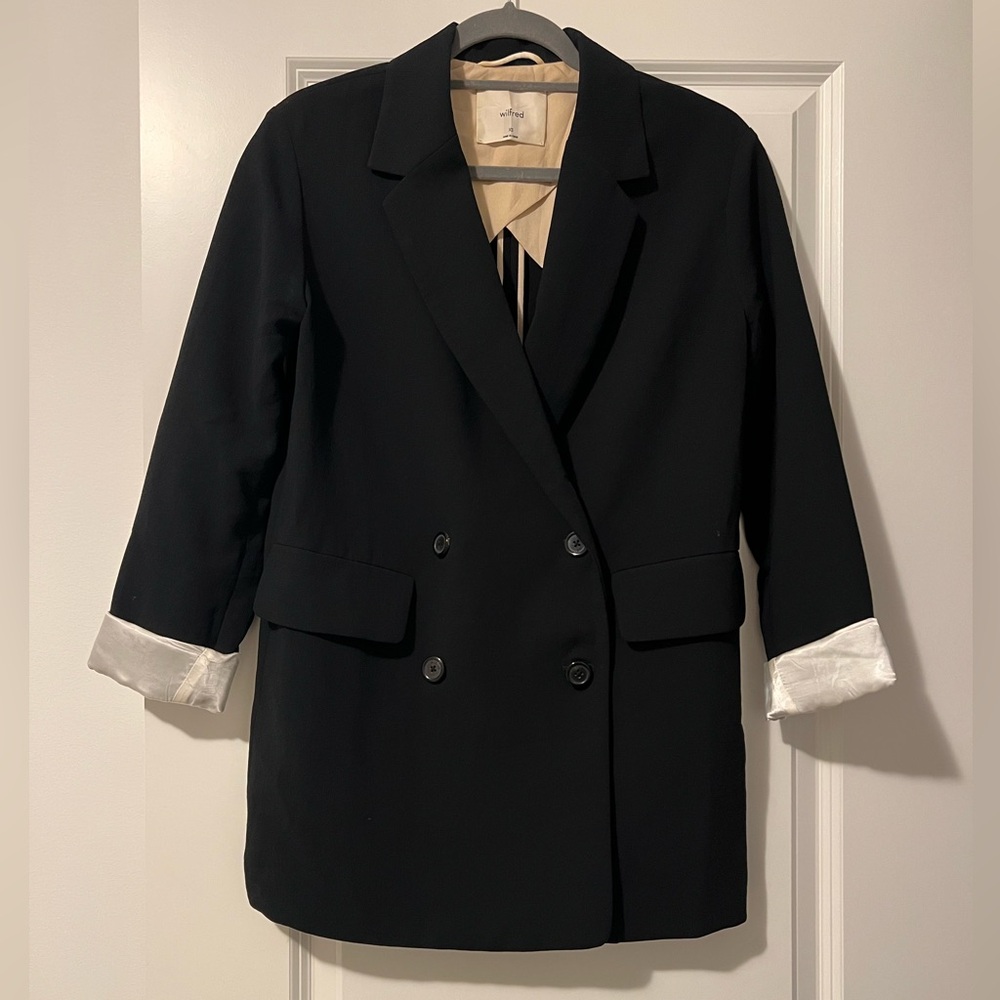 Wilfred Black Double-Breasted Blazer